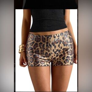 Leopard Print High Waist Shorts